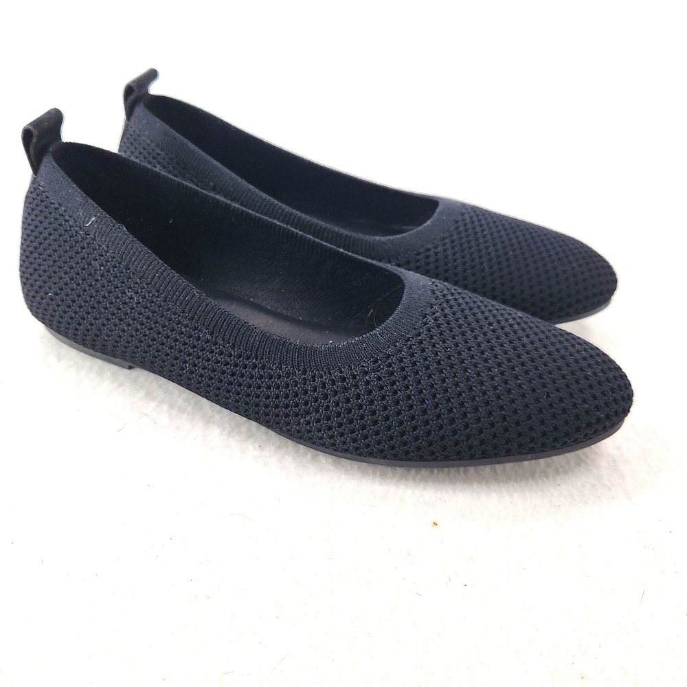 Eileen Fisher Slip On Flats Black 9.5 Women's Minimalist Capsule Travel‎ Shoes